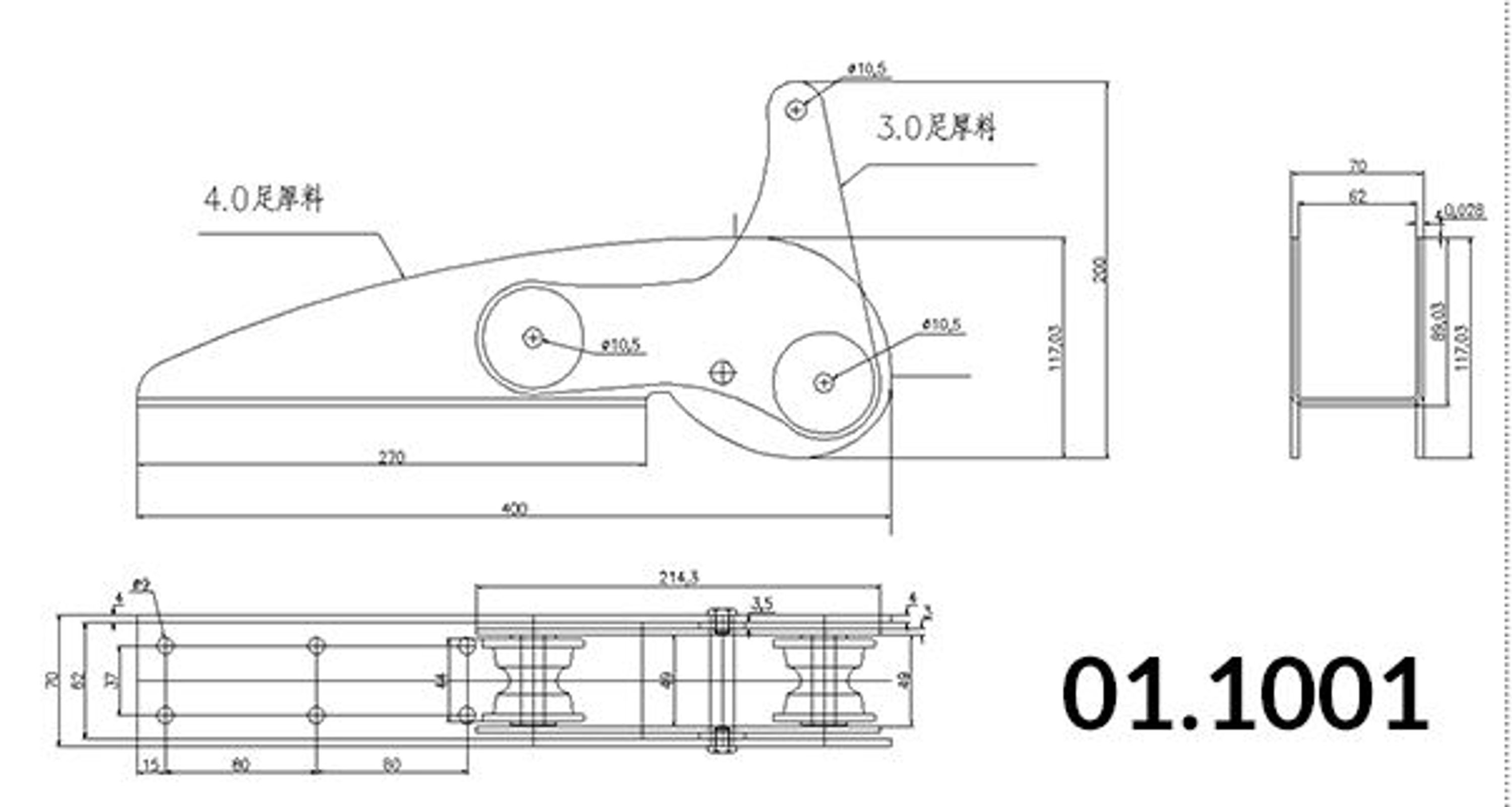 1852 ankkurirulla aisi316, max 15kg ankkurille. pituus 400mm