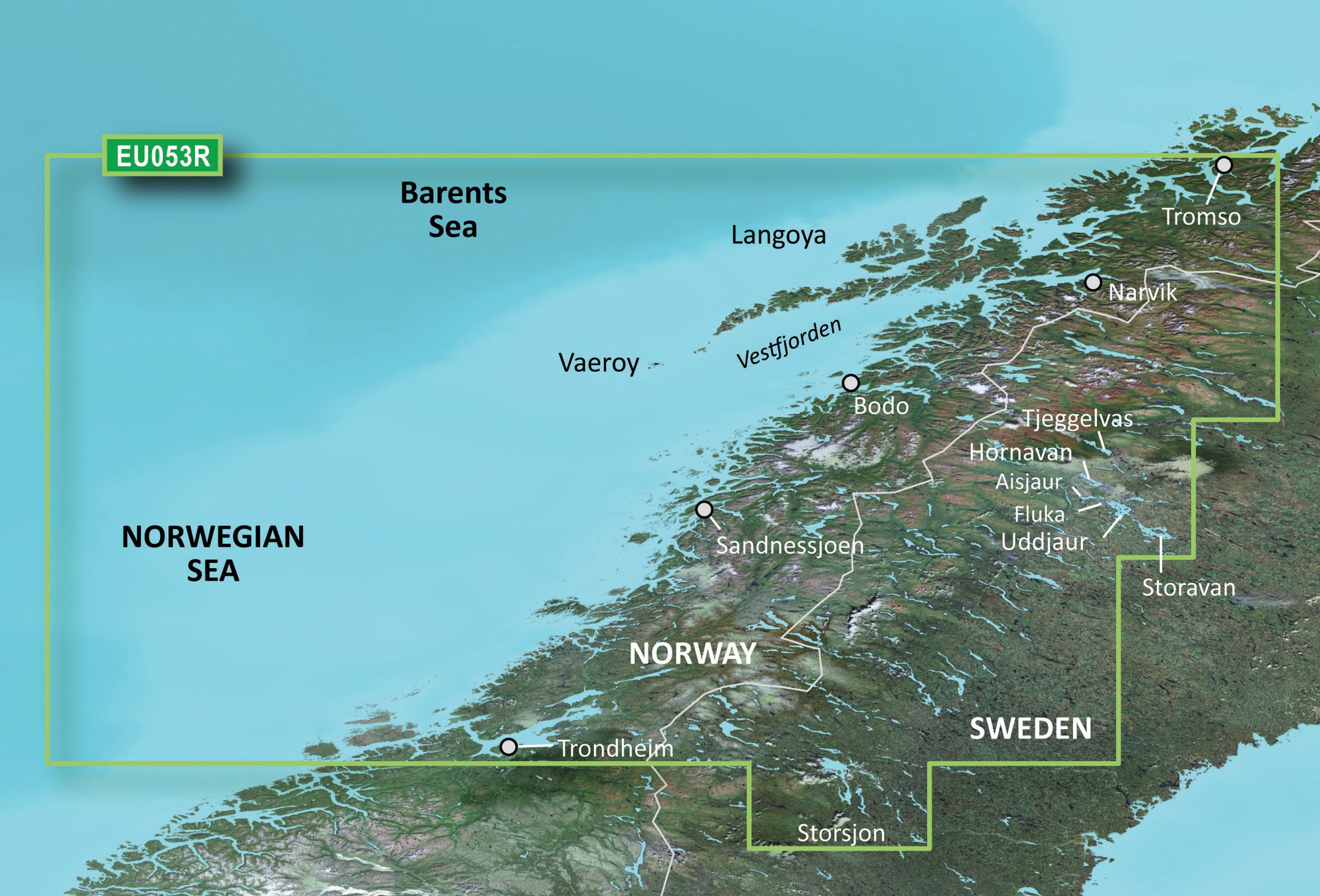 Bluechart g3 vision kartat, veu053r trondheim-tromsø