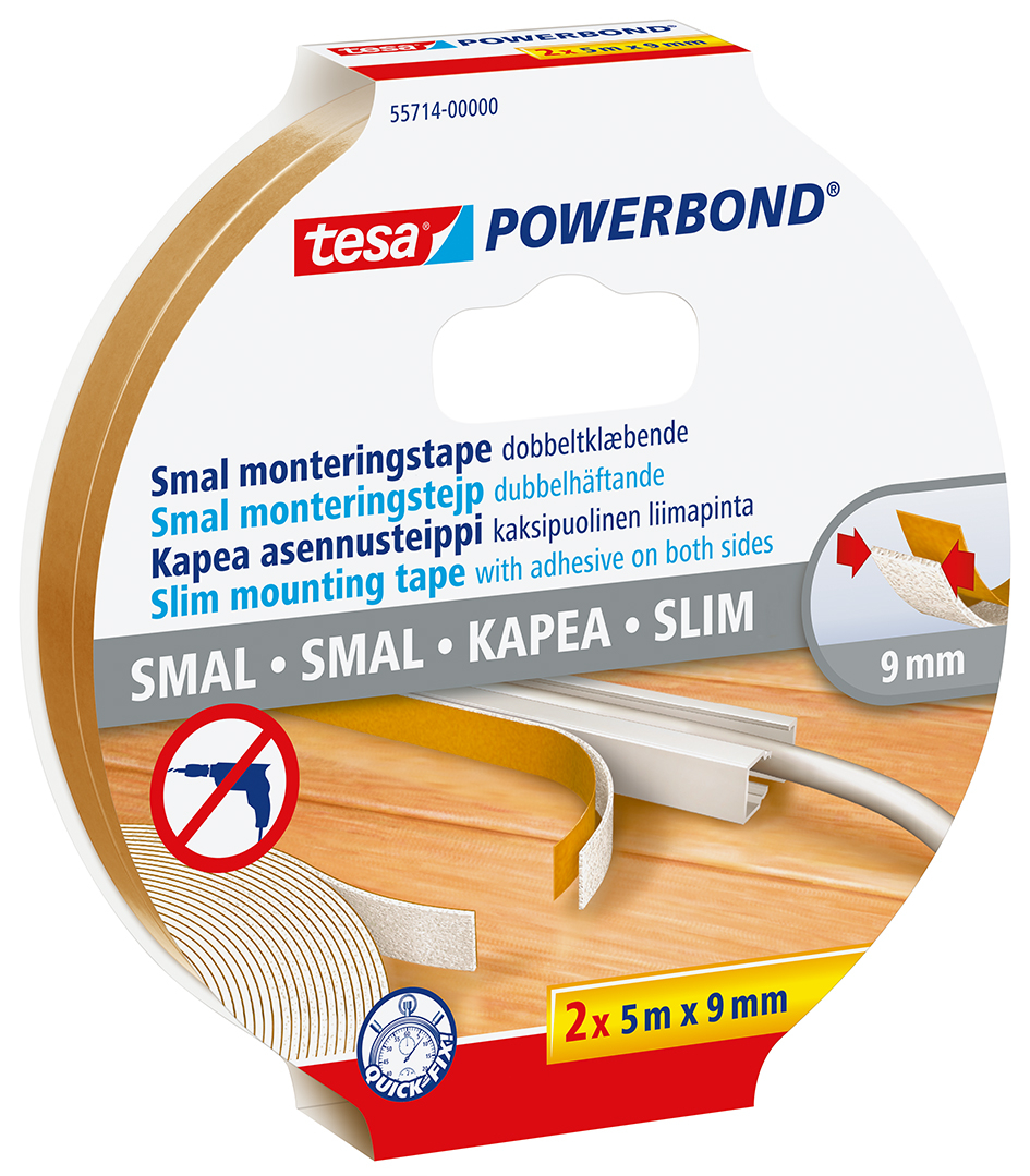 Kiinnitysteippi powerbond slim 9mm
