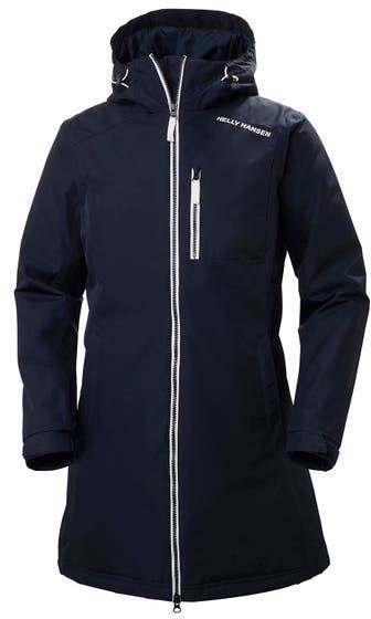 Women's Long Belfast Winter Jacket Navy L