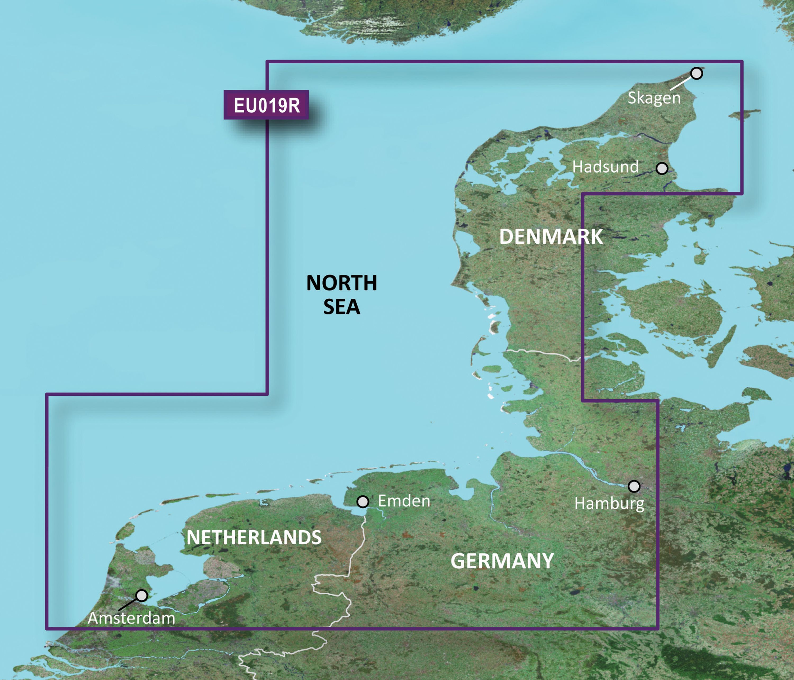 Bluechart g3 vision kartat, veu019r aalborg-amsterdam